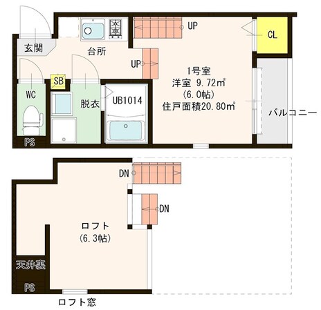 ハーモニーテラス唐原VIIの物件間取画像